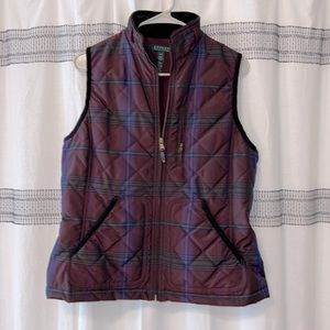 Plaid Riding Vest with Velvet piping